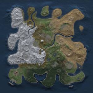 Thumbnail Rust Map: Procedural Map, Size: 3500, Seed: 2083549717, 17 Monuments