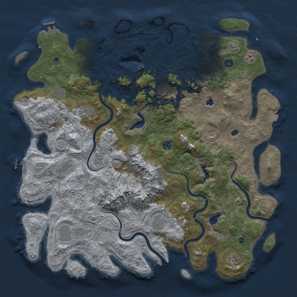 Rust Map: Procedural Map, Size: 5000, Seed: 330029763, 17 Monuments