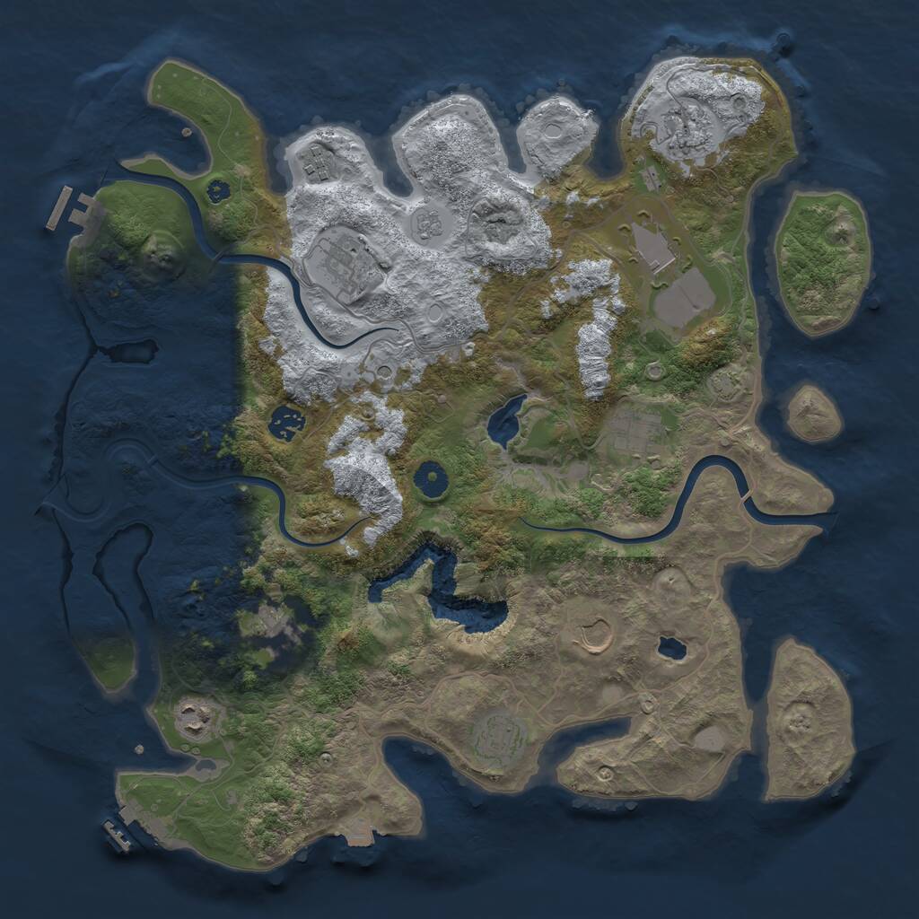 Rust Map: Procedural Map, Size: 4000, Seed: 1514375104, 16 Monuments