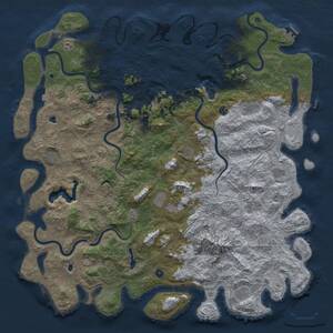 Thumbnail Rust Map: Procedural Map, Size: 6000, Seed: 171943162, 17 Monuments