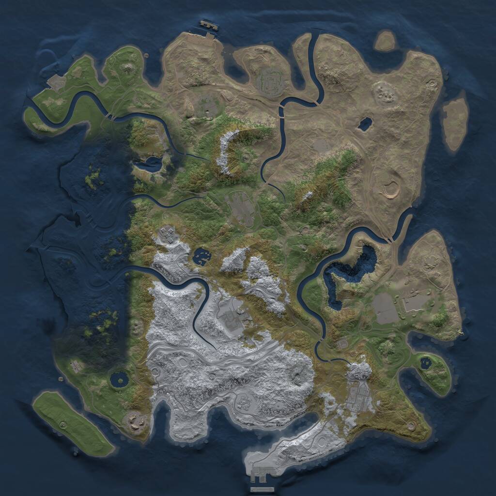 Rust Map: Procedural Map, Size: 4250, Seed: 1805026045, 16 Monuments