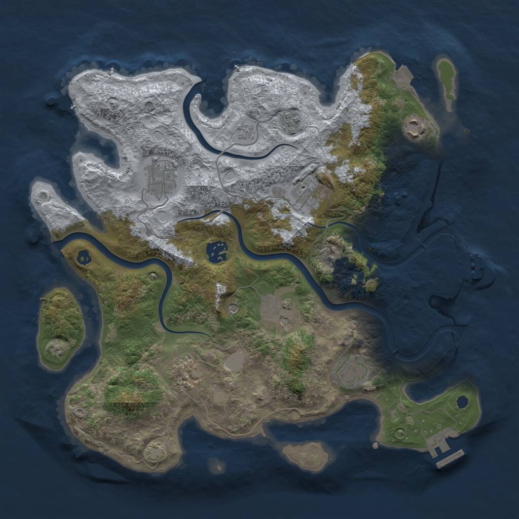 Rust Map: Procedural Map, Size: 3500, Seed: 62959028, 14 Monuments