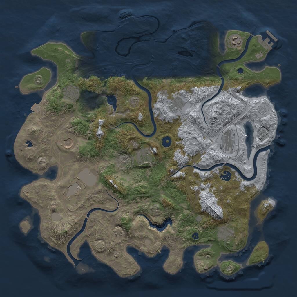 Rust Map: Procedural Map, Size: 4250, Seed: 20426, 16 Monuments
