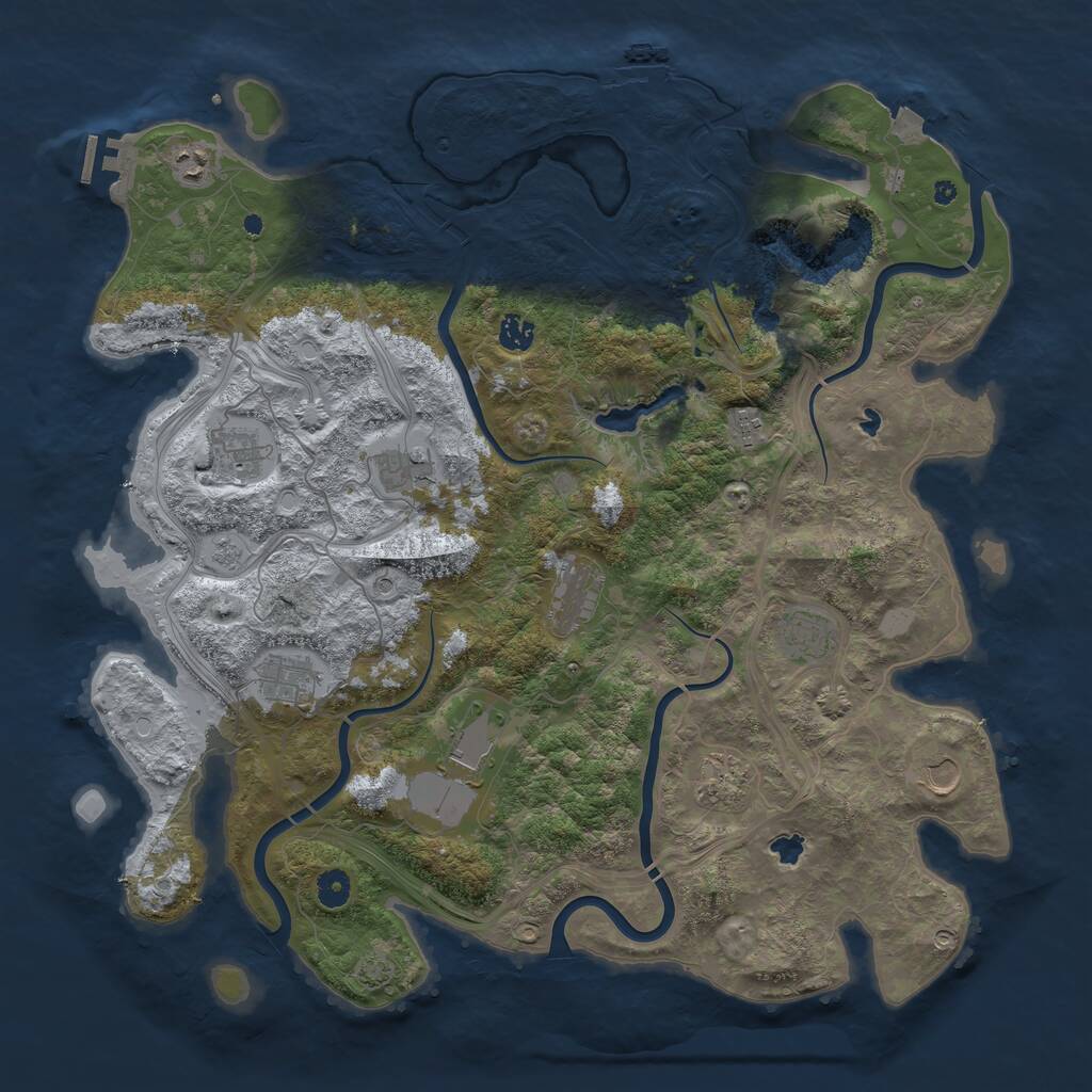 Rust Map: Procedural Map, Size: 4520, Seed: 1722424, 17 Monuments