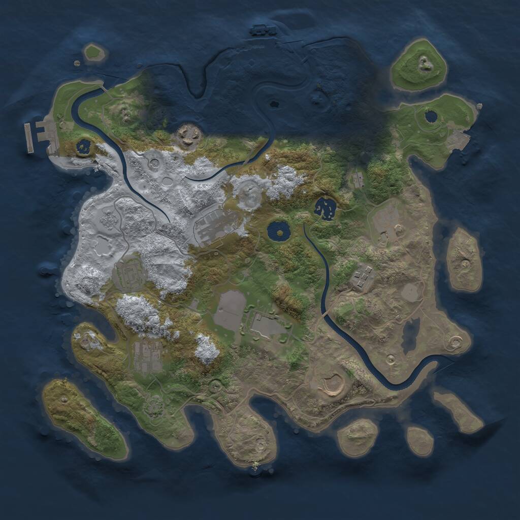 Rust Map: Procedural Map, Size: 3500, Seed: 1789666240, 15 Monuments