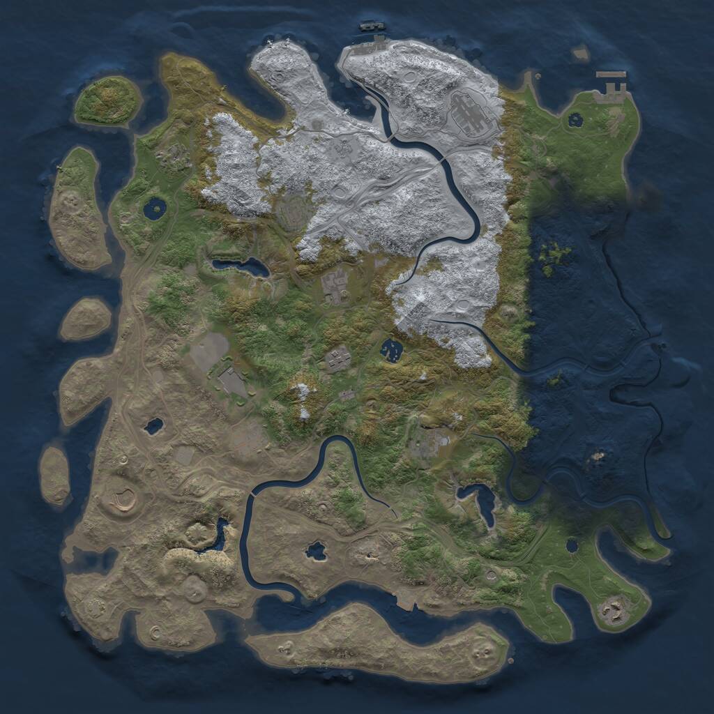 Rust Map: Procedural Map, Size: 4800, Seed: 1169269259, 17 Monuments