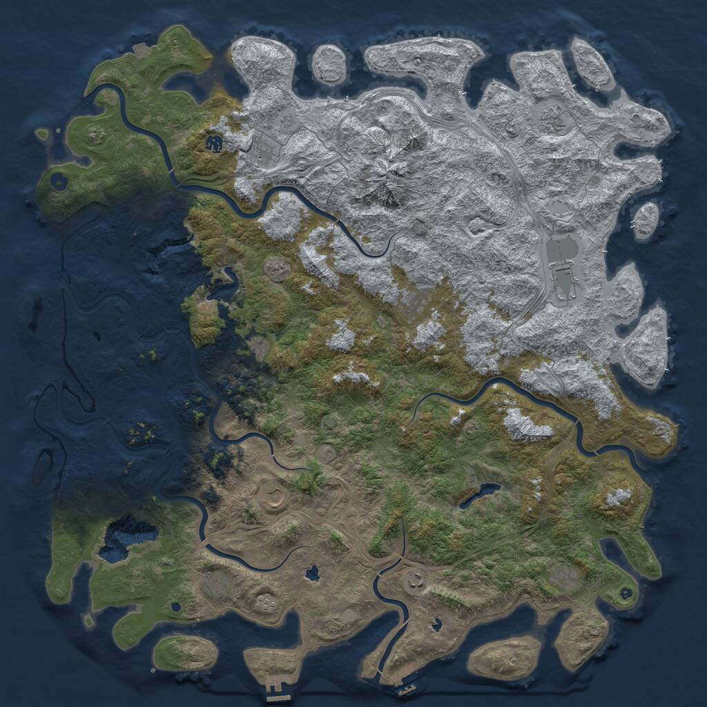 Rust Map: Procedural Map, Size: 6000, Seed: 356871, 17 Monuments