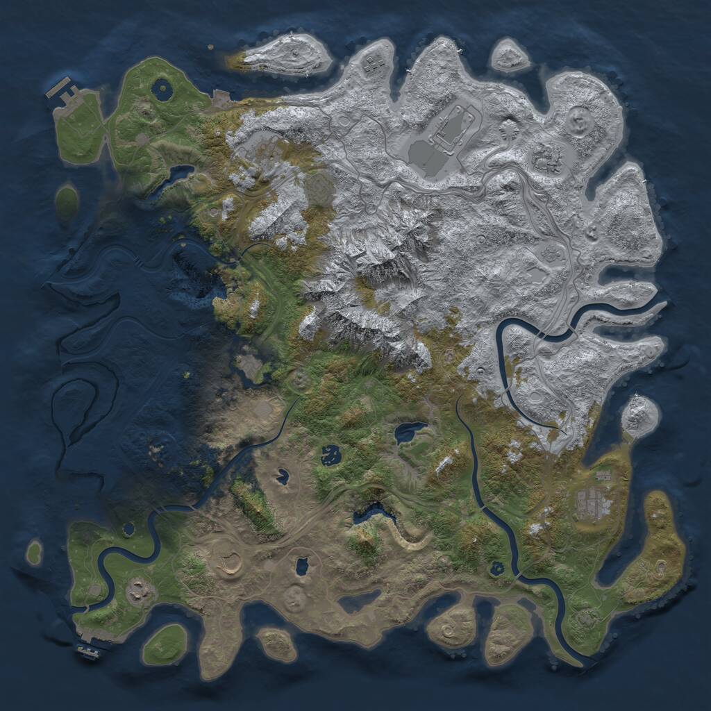 Rust Map: Procedural Map, Size: 5000, Seed: 1457080867, 16 Monuments