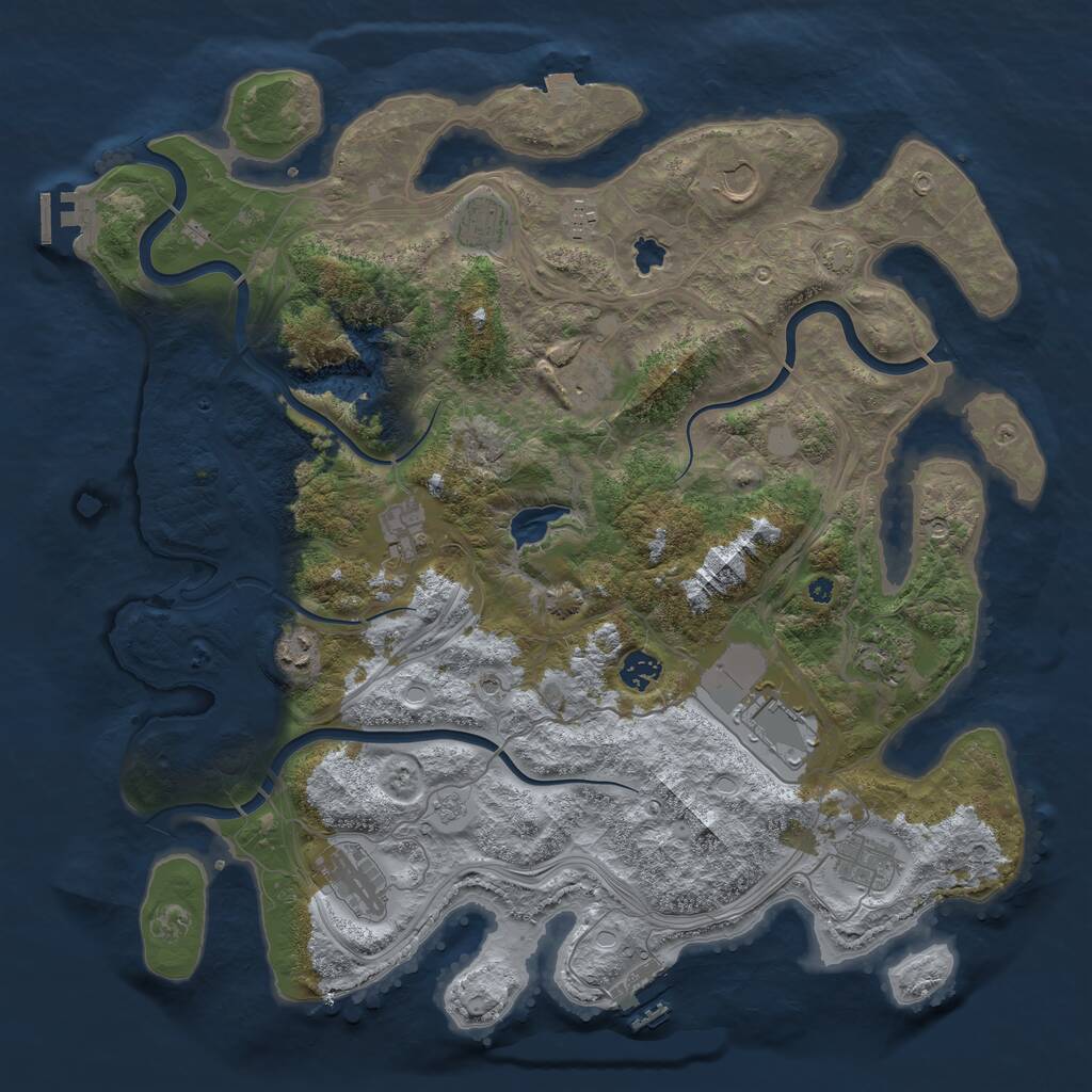 Rust Map: Procedural Map, Size: 4250, Seed: 80977088, 17 Monuments