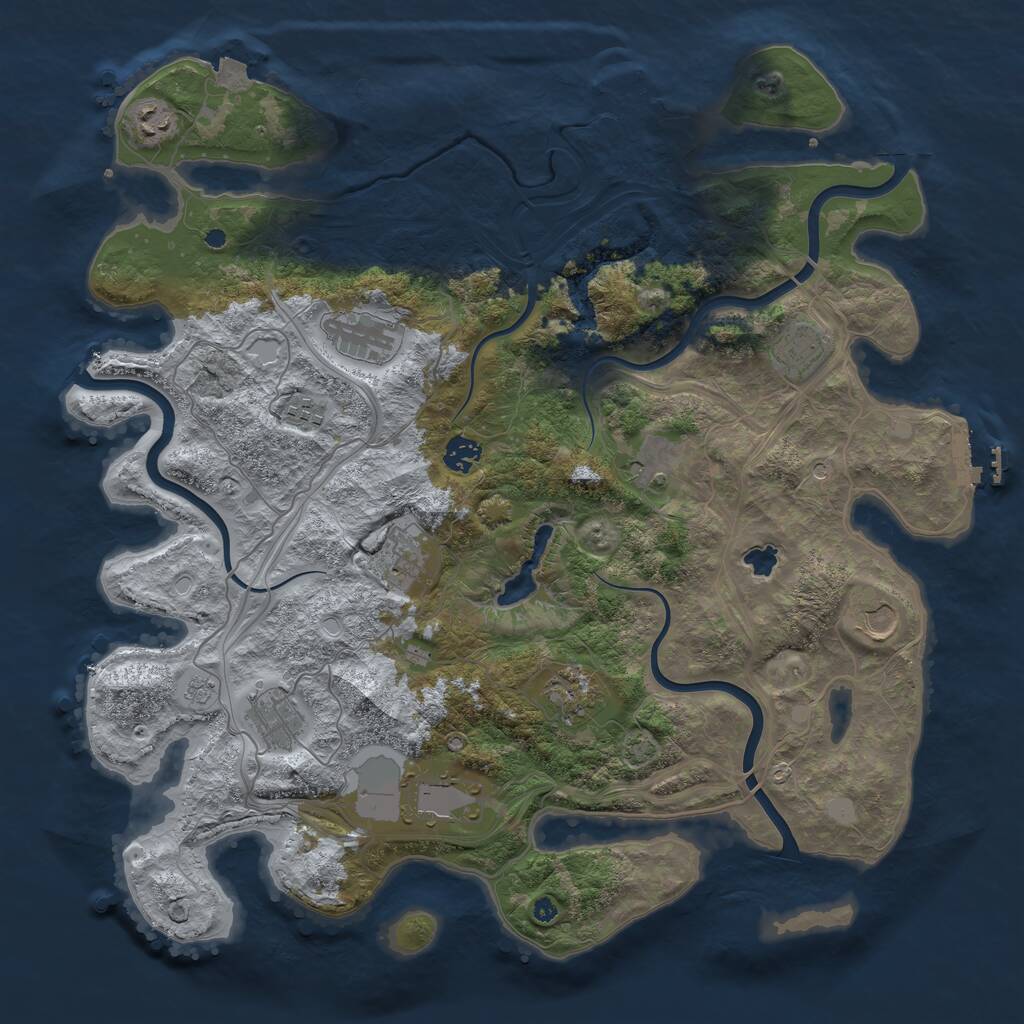 Rust Map: Procedural Map, Size: 4250, Seed: 925391174, 17 Monuments