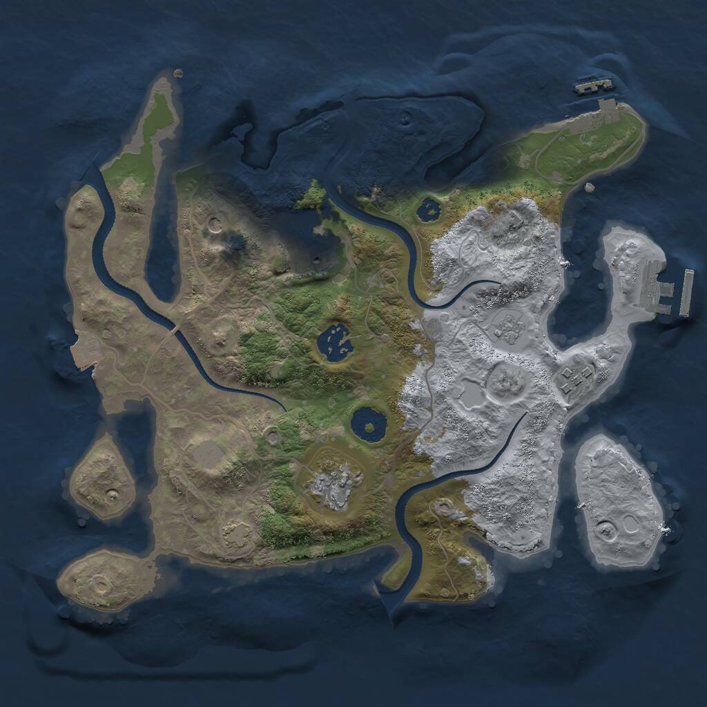 Rust Map: Procedural Map, Size: 3000, Seed: 1052025, 10 Monuments