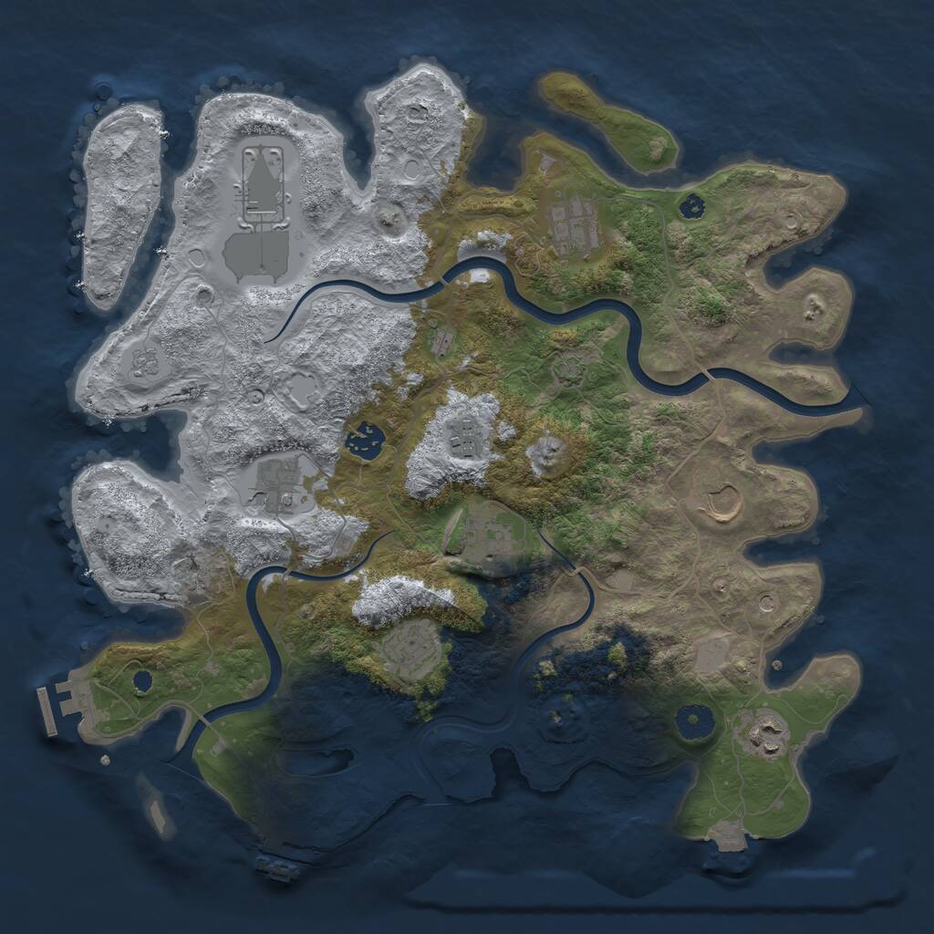 Rust Map: Procedural Map, Size: 3800, Seed: 213488994, 15 Monuments