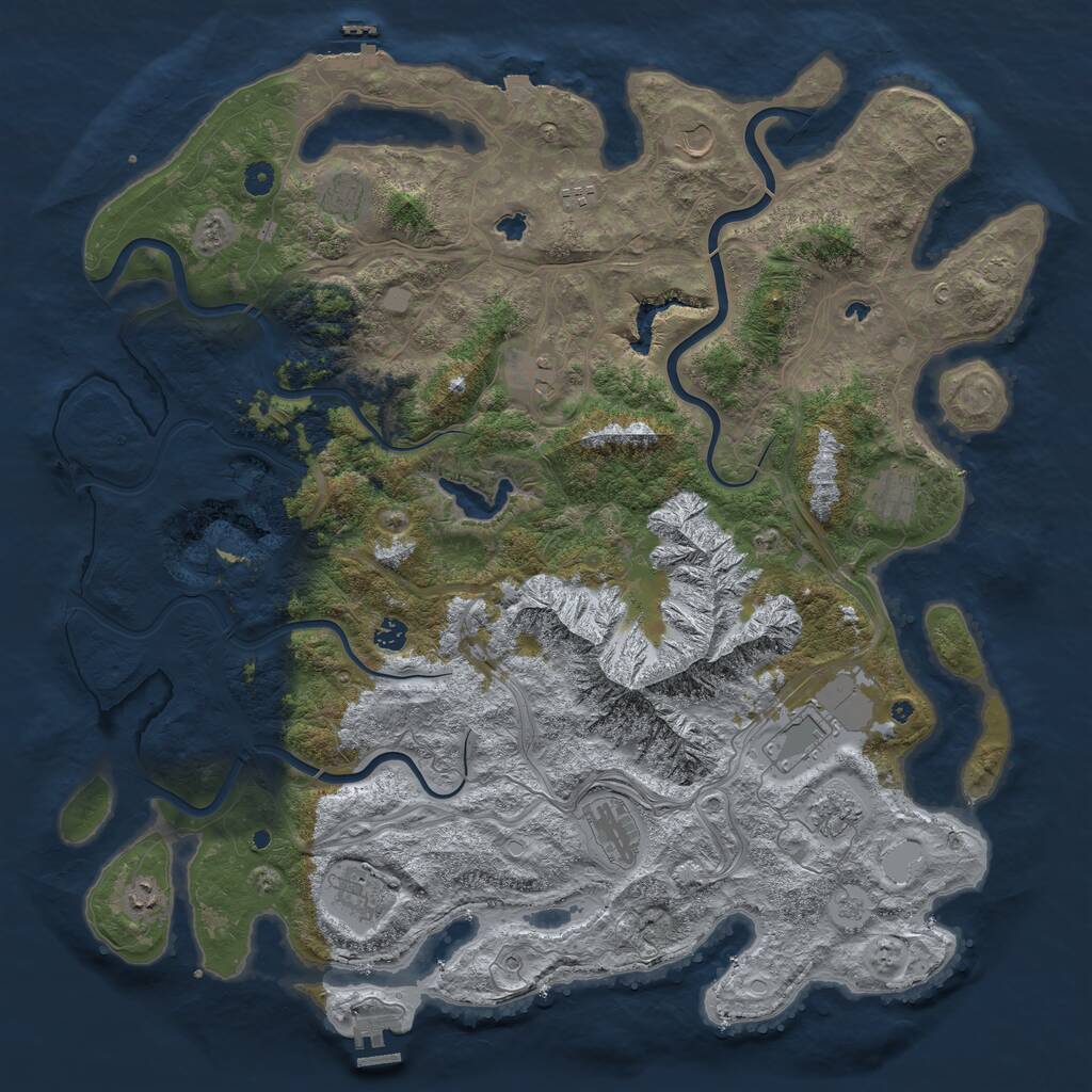 Rust Map: Procedural Map, Size: 5000, Seed: 508628203, 17 Monuments