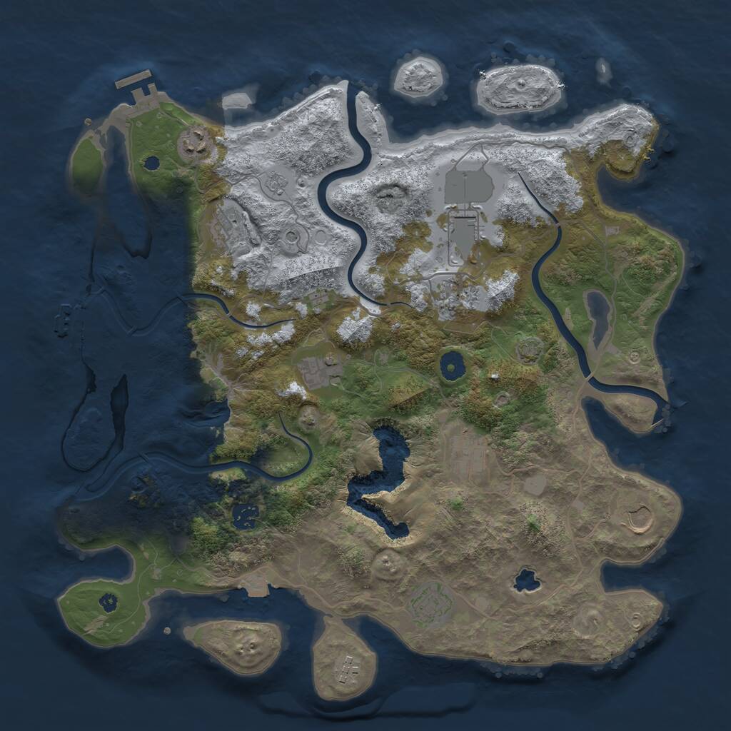 Rust Map: Procedural Map, Size: 4000, Seed: 1838710544, 16 Monuments