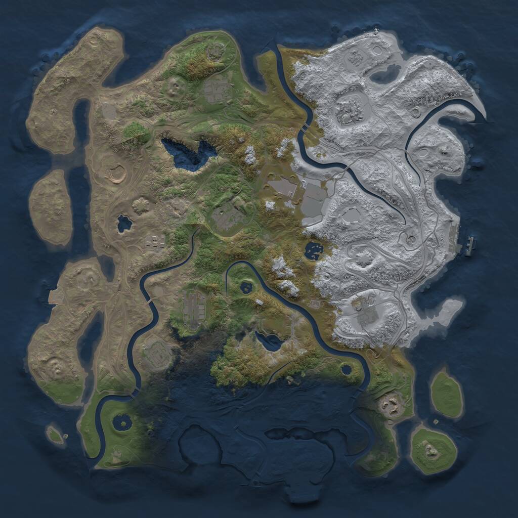 Rust Map: Procedural Map, Size: 4250, Seed: 1404192890, 17 Monuments