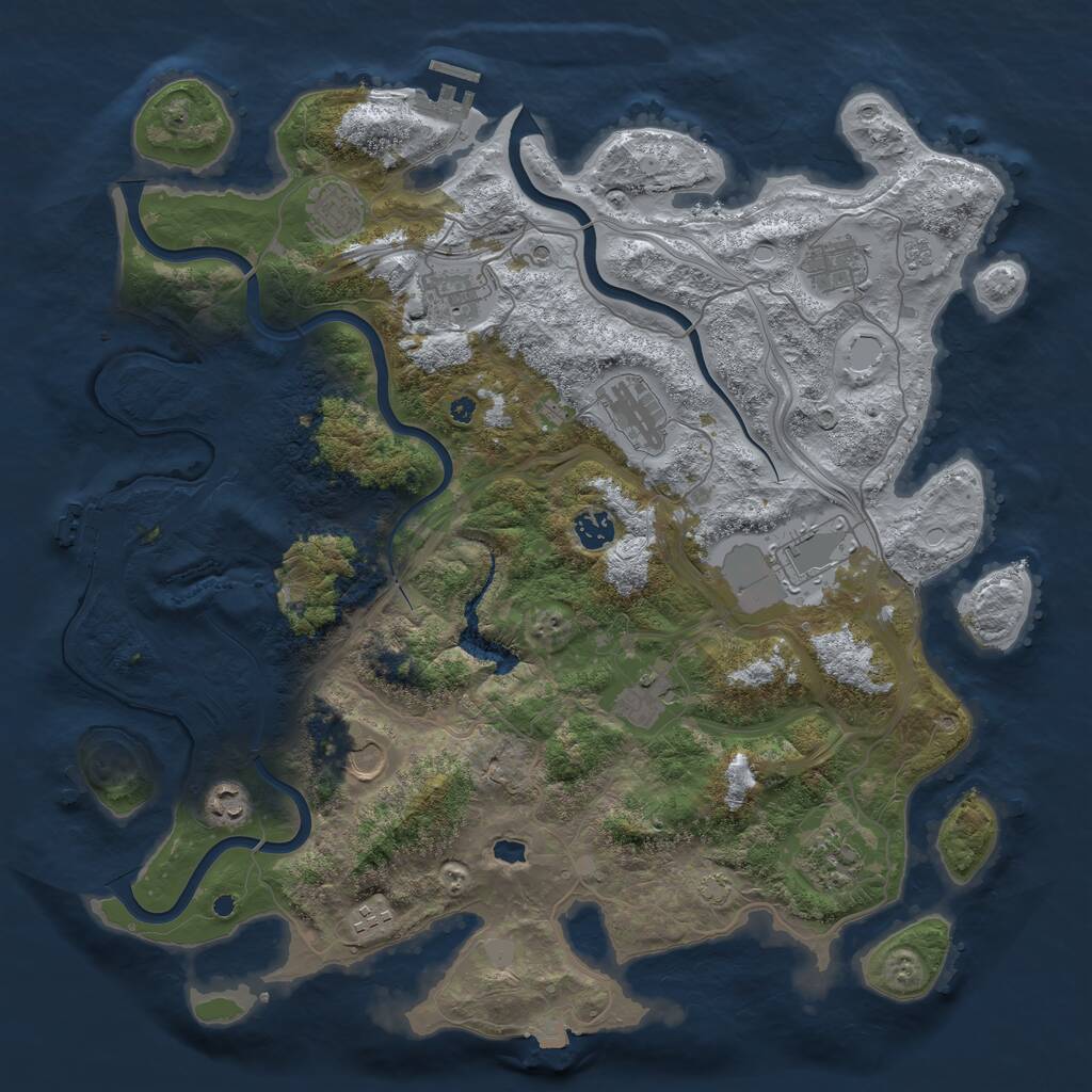 Rust Map: Procedural Map, Size: 4250, Seed: 206928003, 17 Monuments
