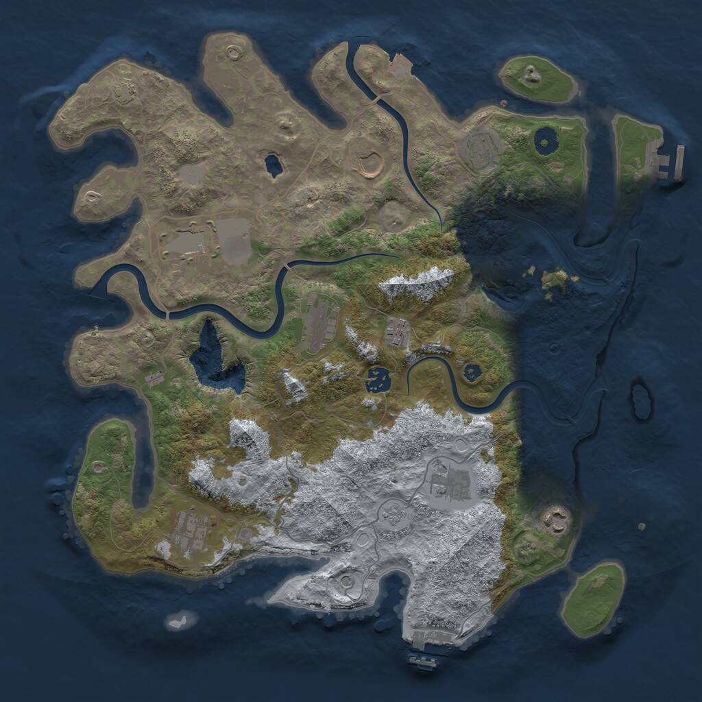 Rust Map: Procedural Map, Size: 4000, Seed: 176242334, 15 Monuments