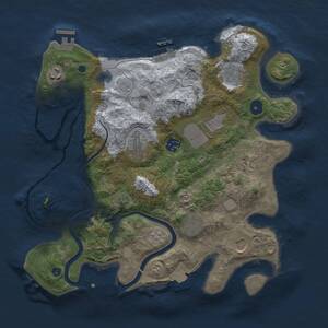 Thumbnail Rust Map: Procedural Map, Size: 3500, Seed: 644267, 15 Monuments