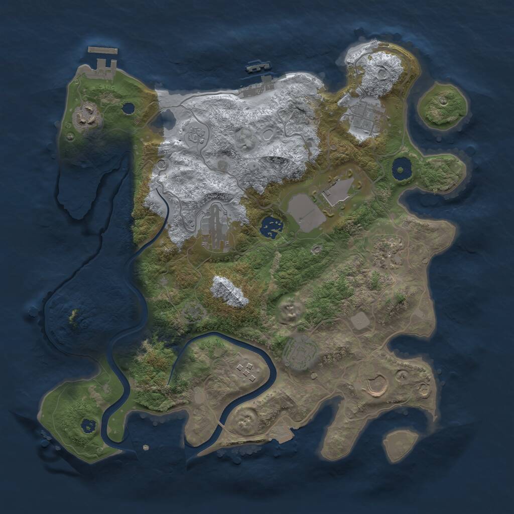 Rust Map: Procedural Map, Size: 3500, Seed: 644267, 15 Monuments