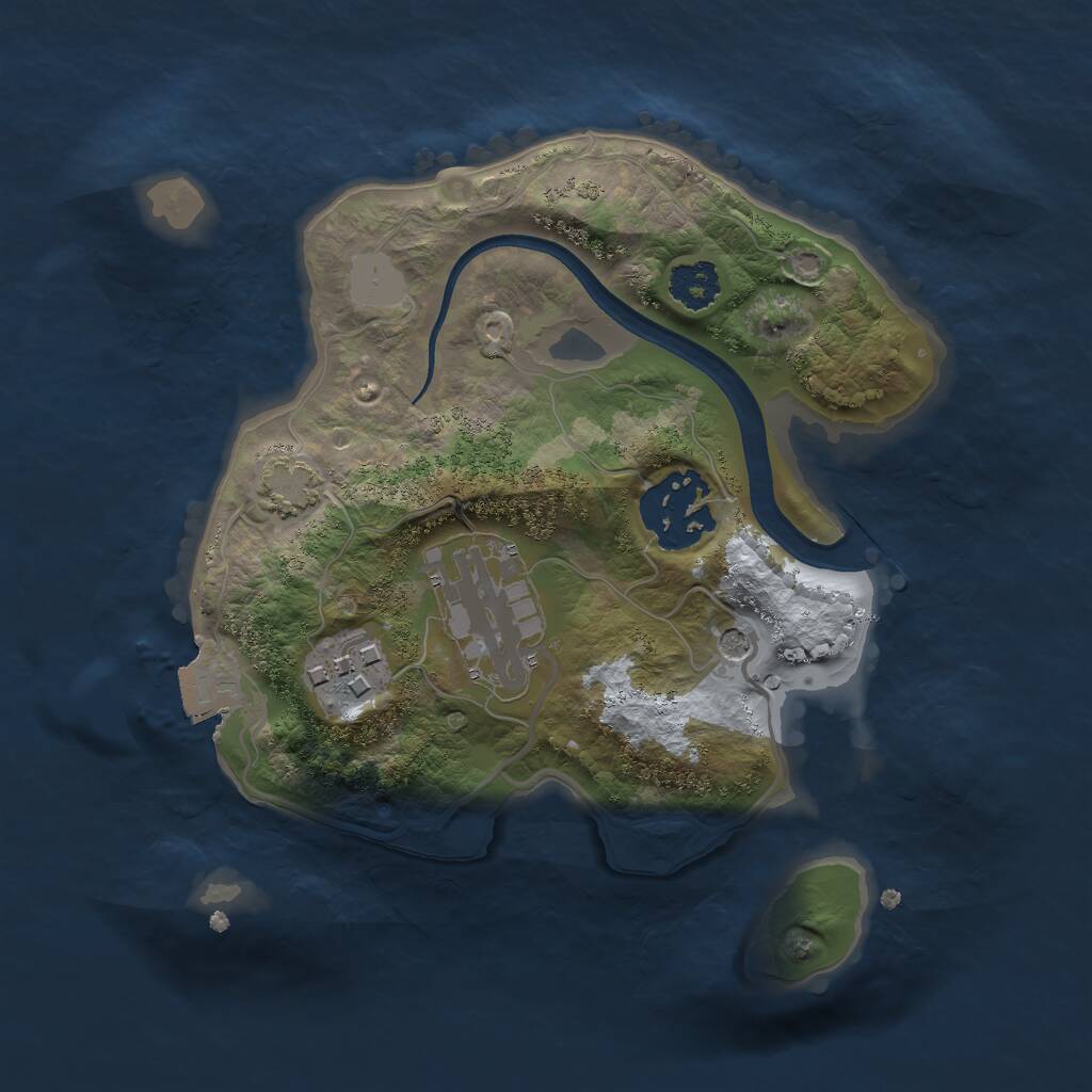 Rust Map: Procedural Map, Size: 2200, Seed: 1321026173, 6 Monuments