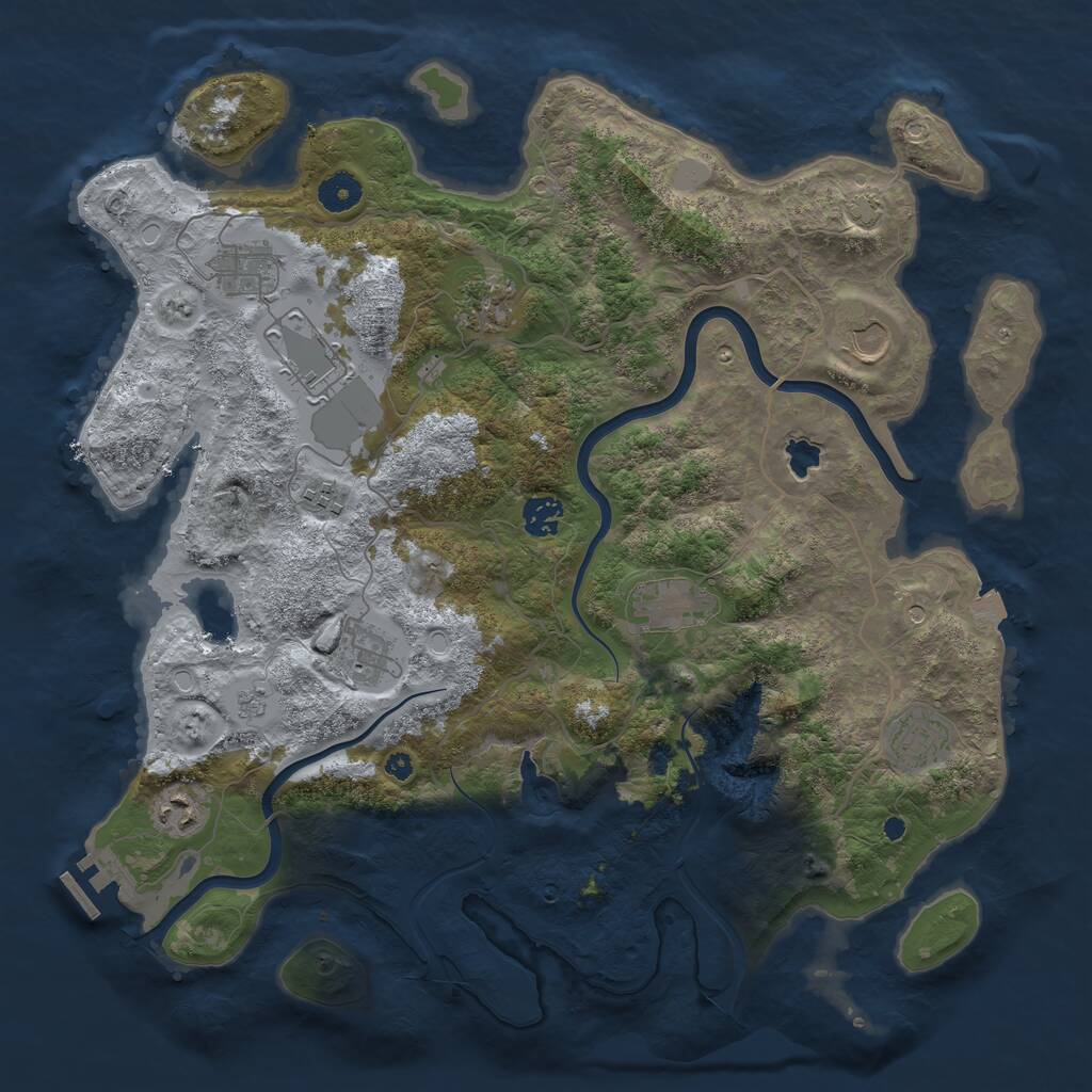 Rust Map: Procedural Map, Size: 4000, Seed: 1587600494, 15 Monuments