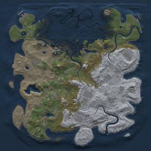 Thumbnail Rust Map: Procedural Map, Size: 4500, Seed: 1153074145, 16 Monuments