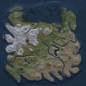 Thumbnail Rust Map: Procedural Map, Size: 4500, Seed: 2139979400, 14 Monuments