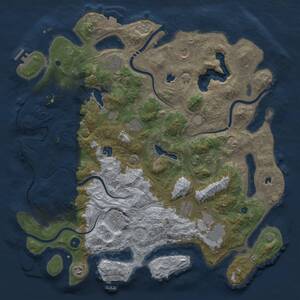 Thumbnail Rust Map: Procedural Map, Size: 4500, Seed: 1675397846, 16 Monuments