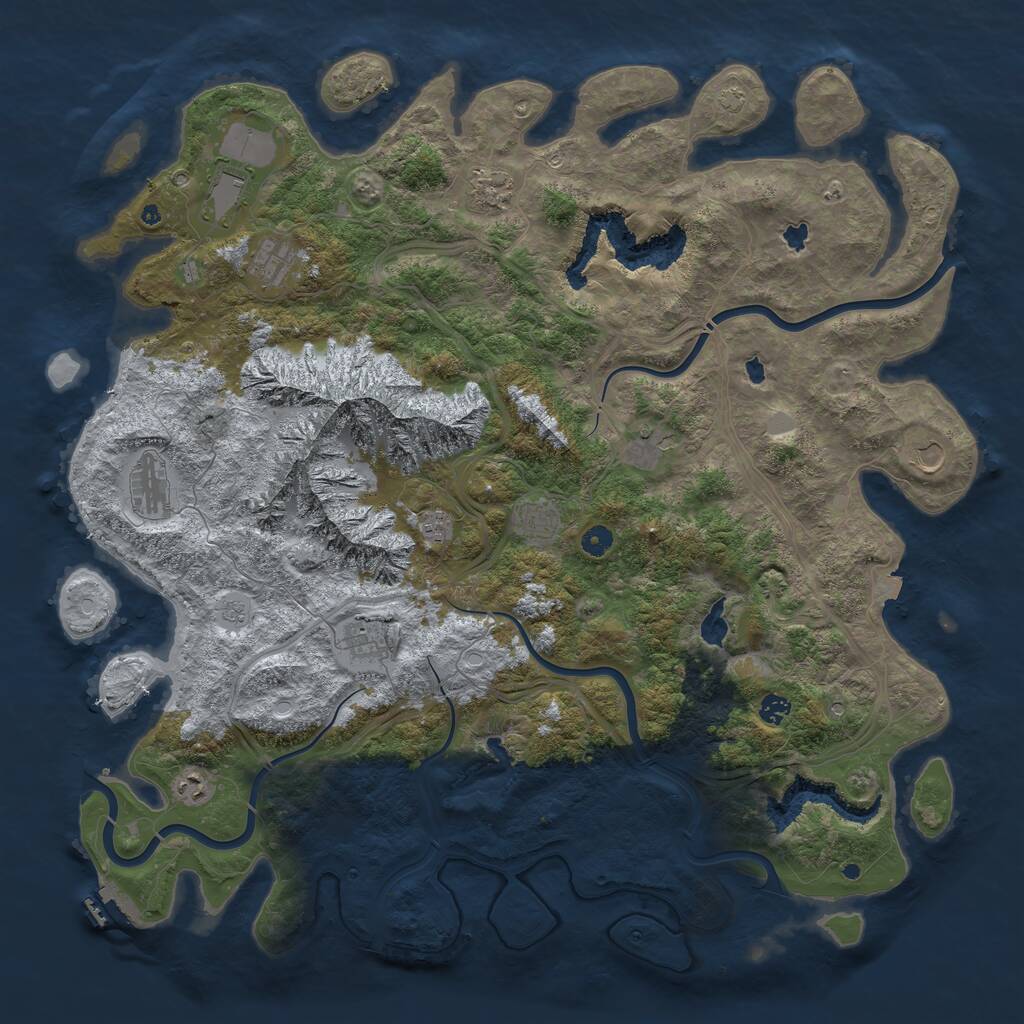 Rust Map: Procedural Map, Size: 5087, Seed: 12765, 16 Monuments