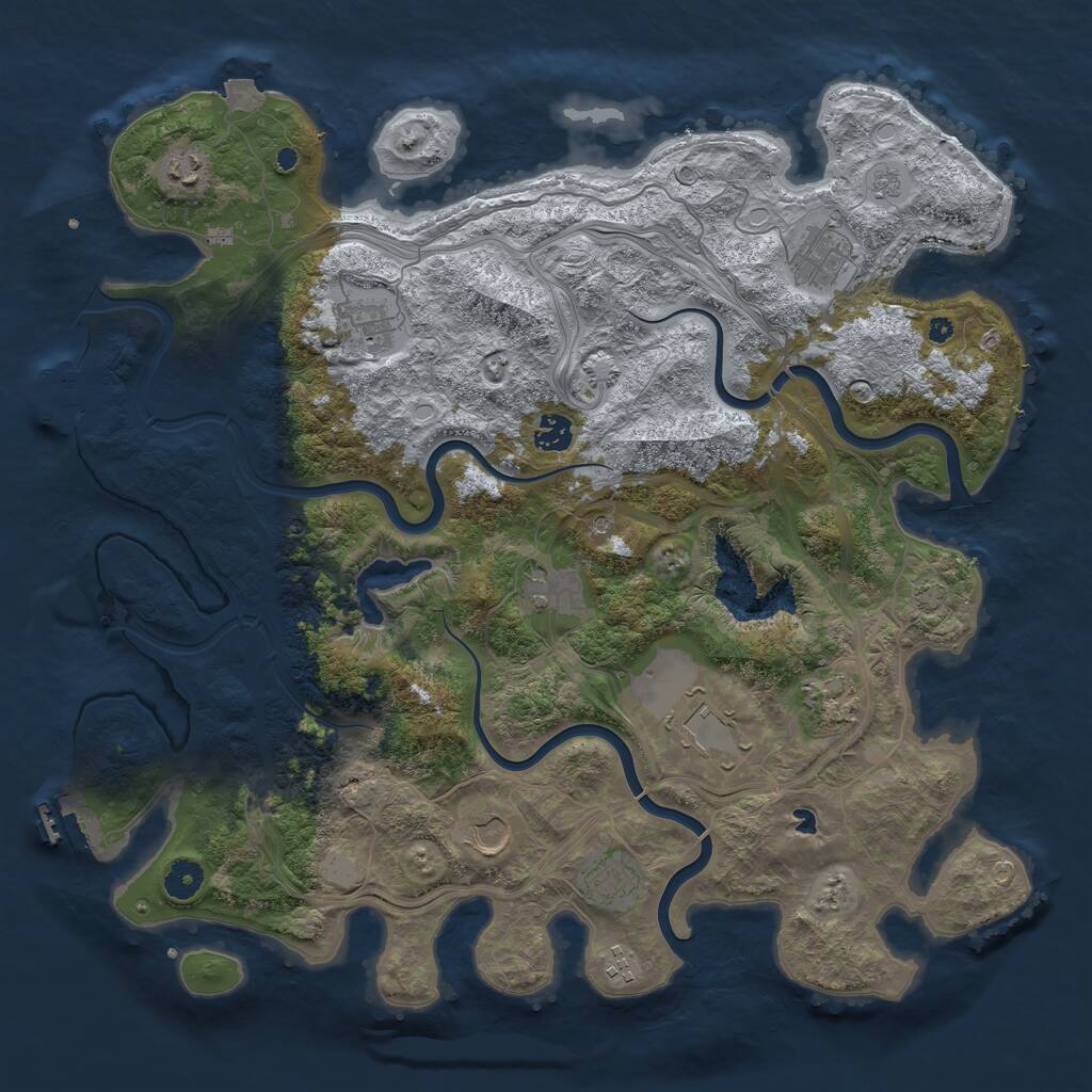 Rust Map: Procedural Map, Size: 4250, Seed: 435236730, 16 Monuments