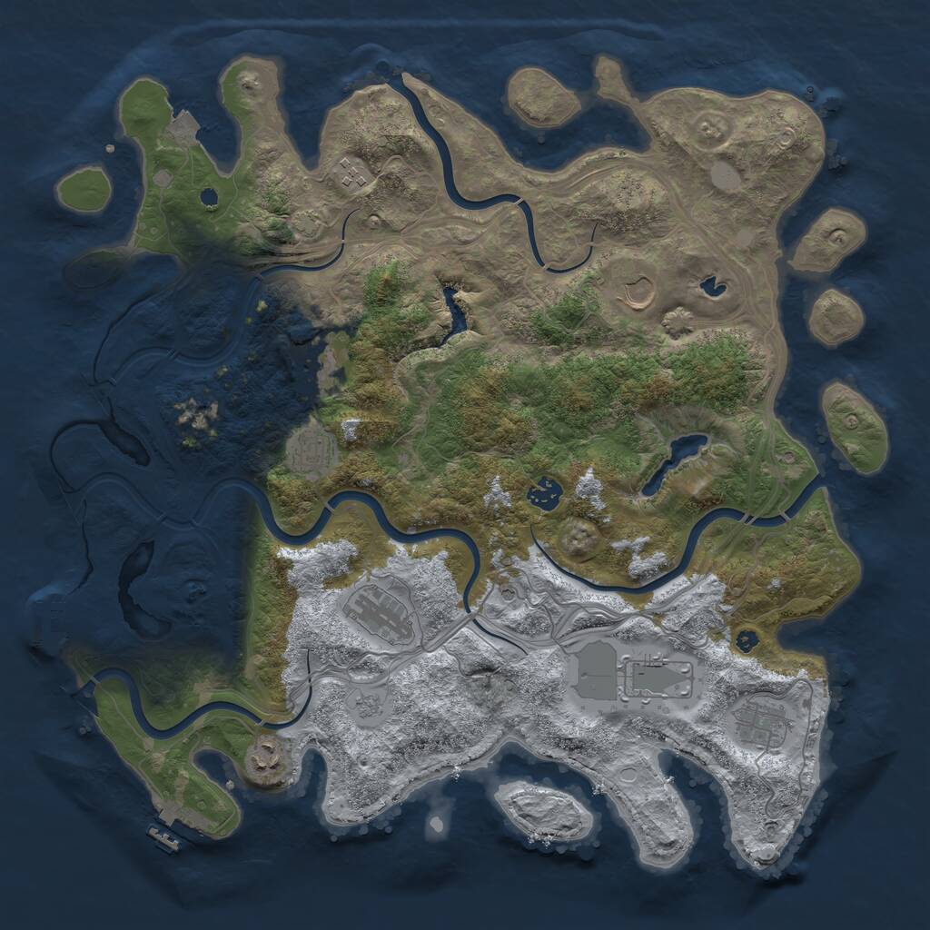 Rust Map: Procedural Map, Size: 4250, Seed: 1904251649, 15 Monuments