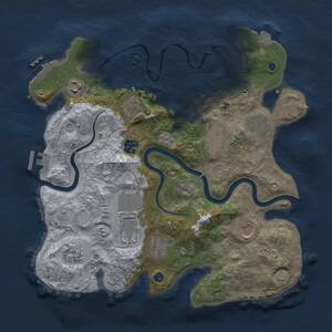 Thumbnail Rust Map: Procedural Map, Size: 3500, Seed: 2145745655, 16 Monuments