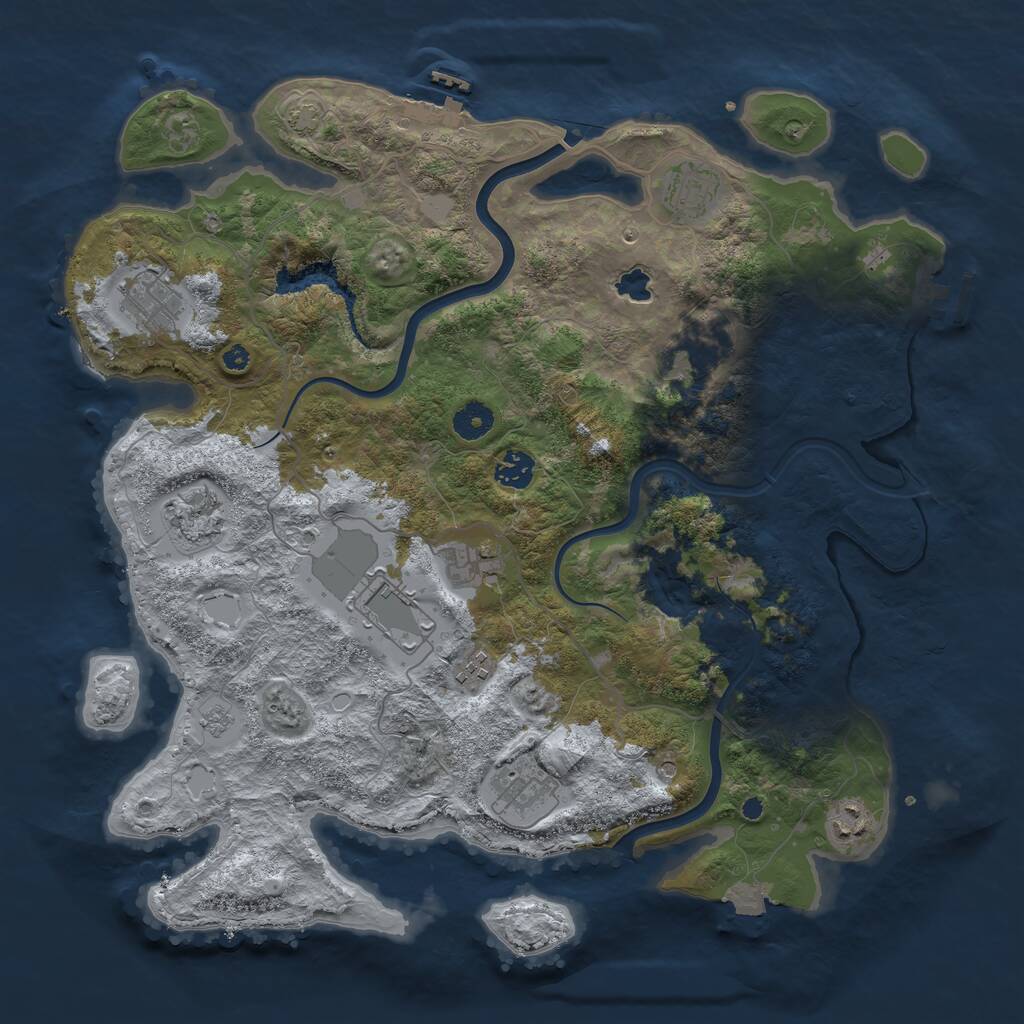 Rust Map: Procedural Map, Size: 4000, Seed: 2469935, 16 Monuments