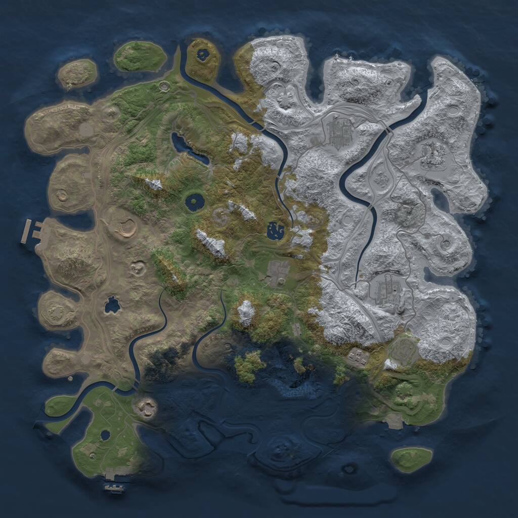 Rust Map: Procedural Map, Size: 4250, Seed: 1371295370, 15 Monuments