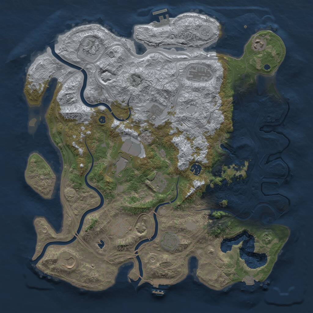 Rust Map: Procedural Map, Size: 4250, Seed: 1780128543, 17 Monuments