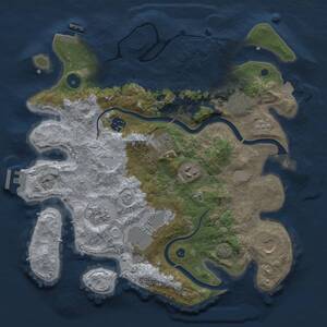 Thumbnail Rust Map: Procedural Map, Size: 3500, Seed: 1151260188, 14 Monuments