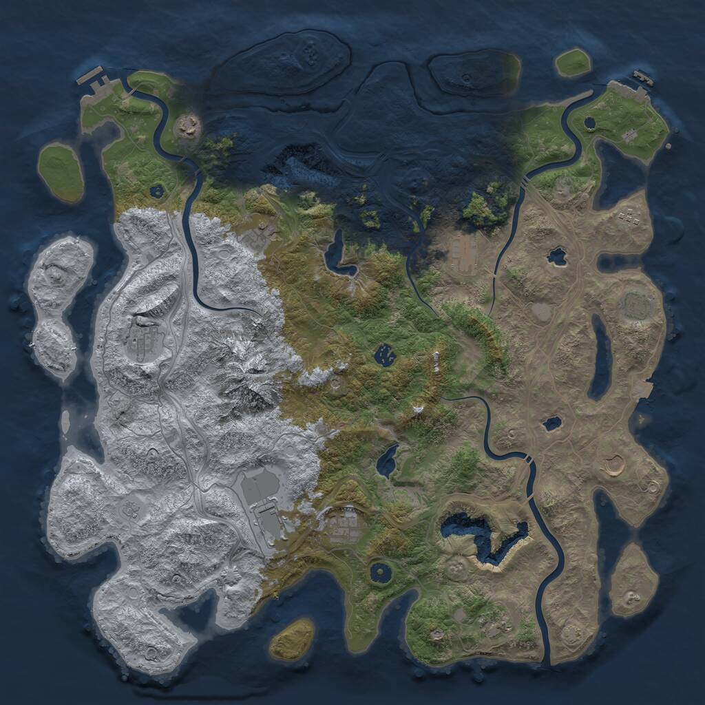 Rust Map: Procedural Map, Size: 5000, Seed: 469377, 17 Monuments