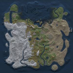 Thumbnail Rust Map: Procedural Map, Size: 4500, Seed: 334248661, 17 Monuments