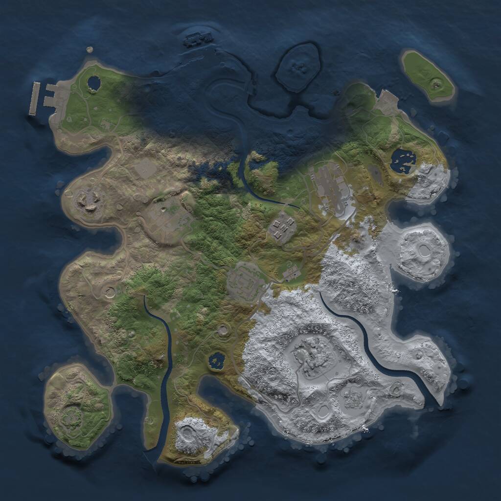 Rust Map: Procedural Map, Size: 3000, Seed: 1289132632, 13 Monuments