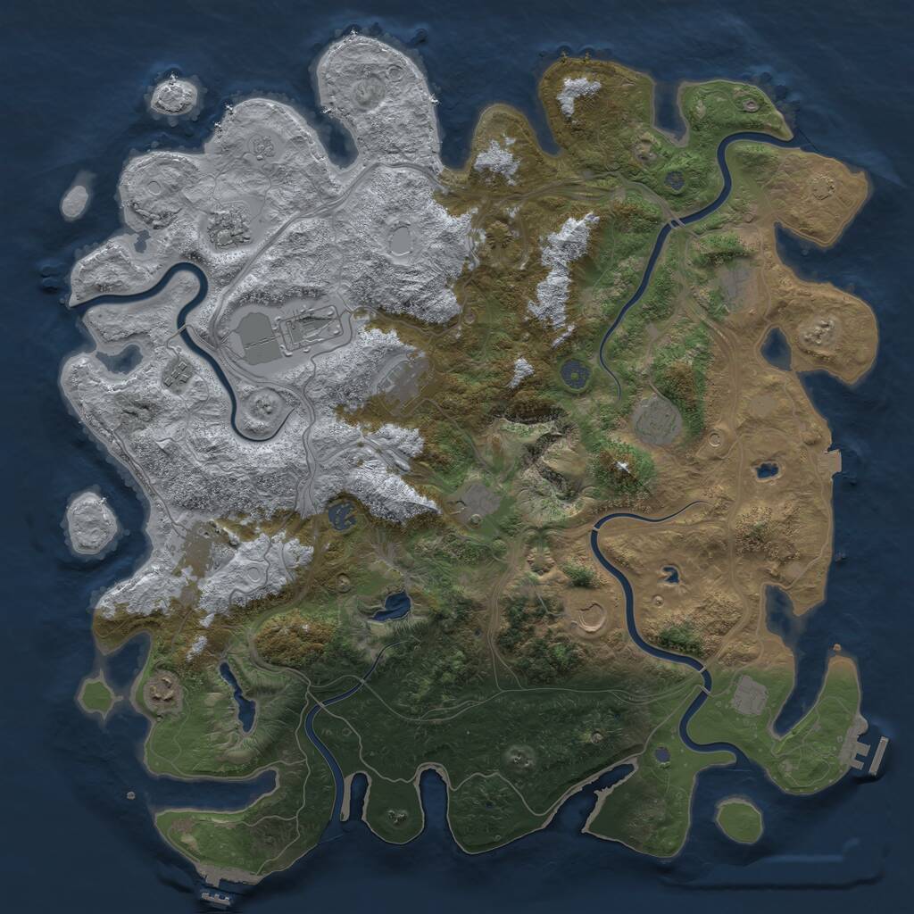 Rust Map: Procedural Map, Size: 4750, Seed: 258651785, 19 Monuments