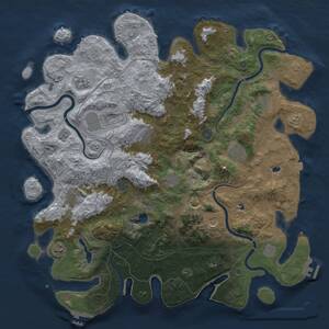 Thumbnail Rust Map: Procedural Map, Size: 4750, Seed: 258651785, 19 Monuments