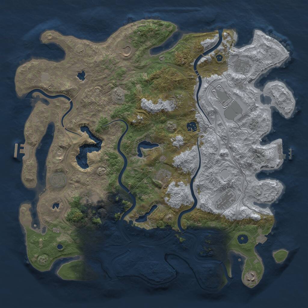 Rust Map: Procedural Map, Size: 4500, Seed: 90570634, 17 Monuments