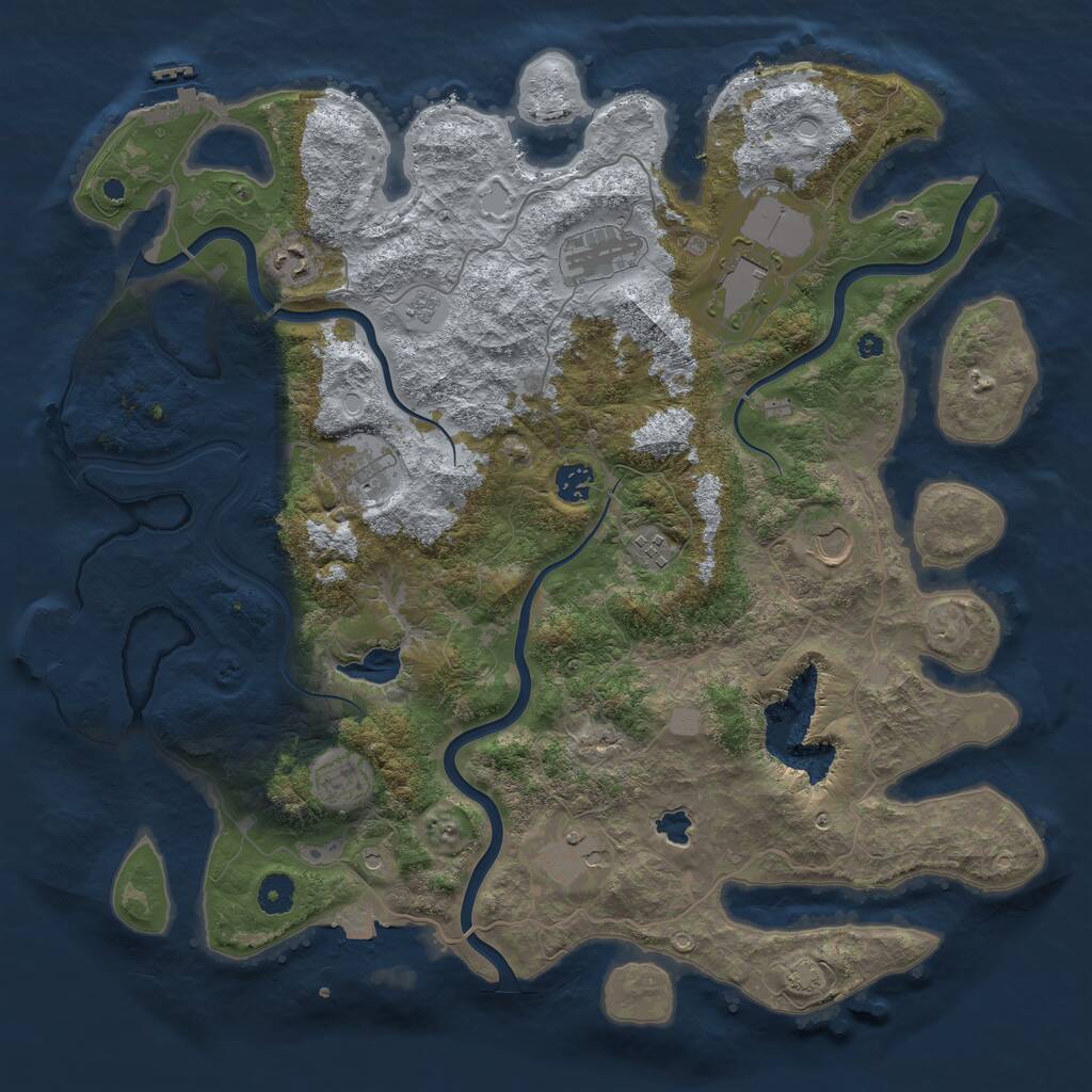 Rust Map: Procedural Map, Size: 4200, Seed: 1656541033, 15 Monuments