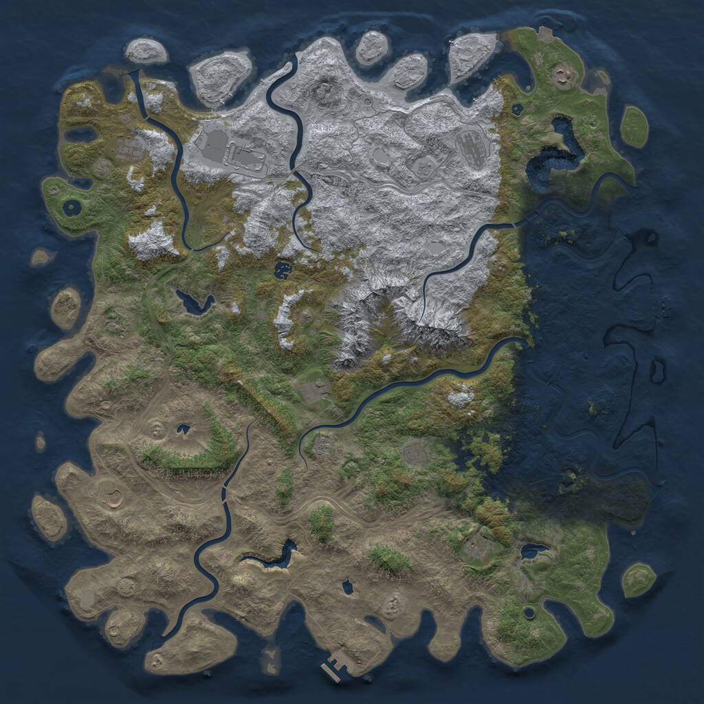 Rust Map: Procedural Map, Size: 6000, Seed: 669821204, 17 Monuments