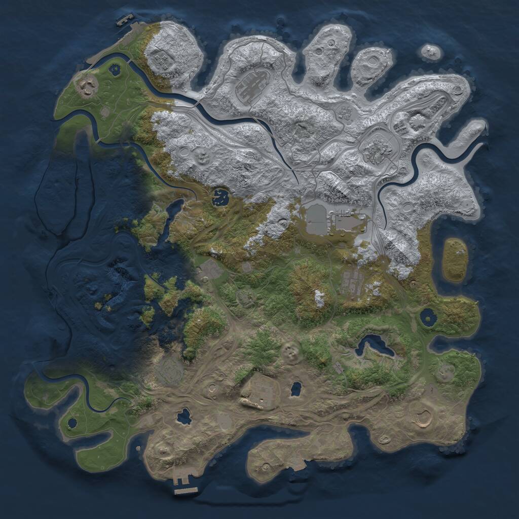 Rust Map: Procedural Map, Size: 4500, Seed: 1225489, 17 Monuments
