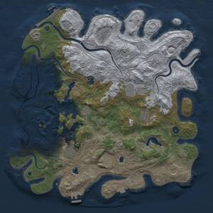 Thumbnail Rust Map: Procedural Map, Size: 4500, Seed: 1225489, 17 Monuments