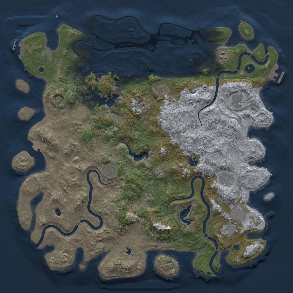 Rust Map: Procedural Map, Size: 4800, Seed: 2071352111, 17 Monuments