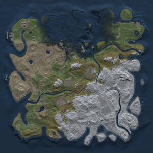 Thumbnail Rust Map: Procedural Map, Size: 4500, Seed: 1431715307, 17 Monuments