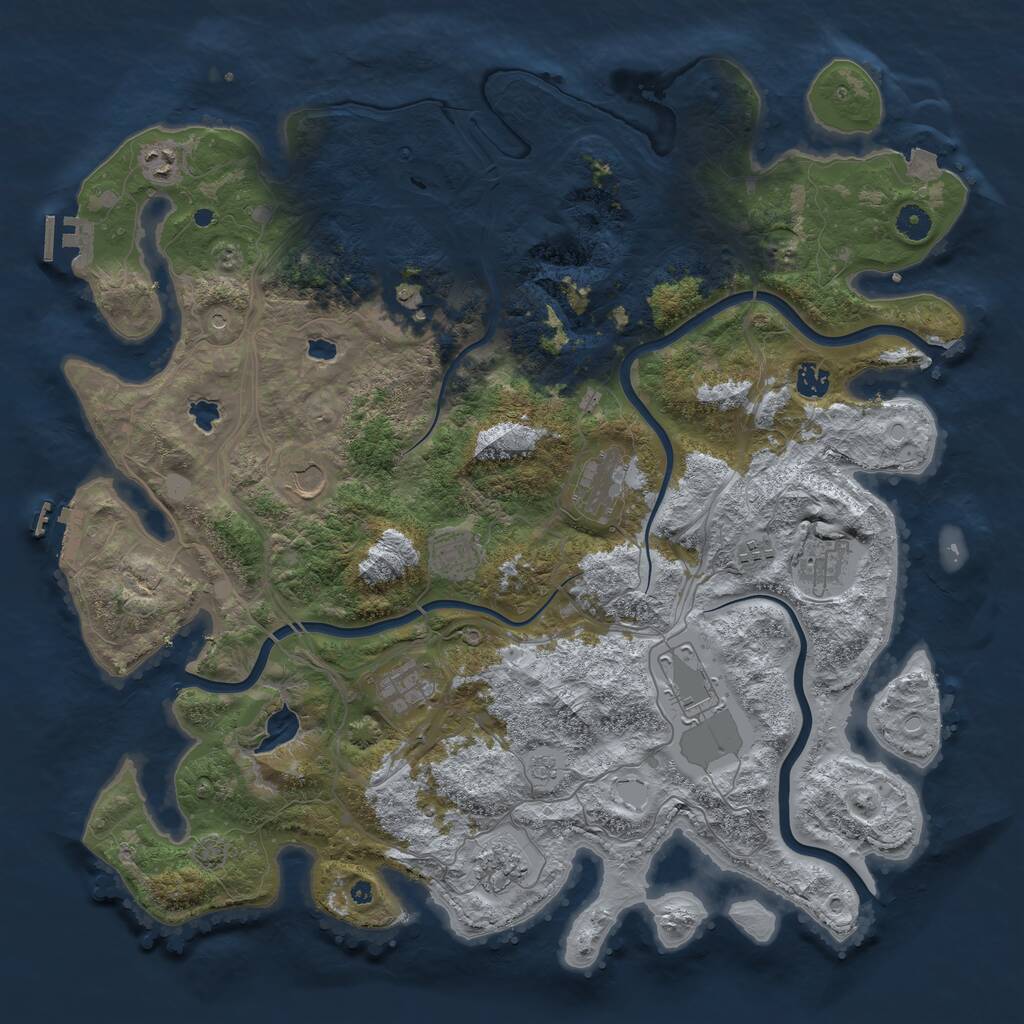 Rust Map: Procedural Map, Size: 4500, Seed: 1431715307, 17 Monuments