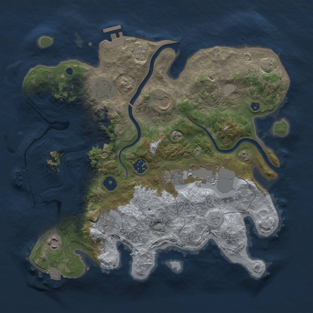 Rust Map: Procedural Map, Size: 3500, Seed: 90540619, 14 Monuments